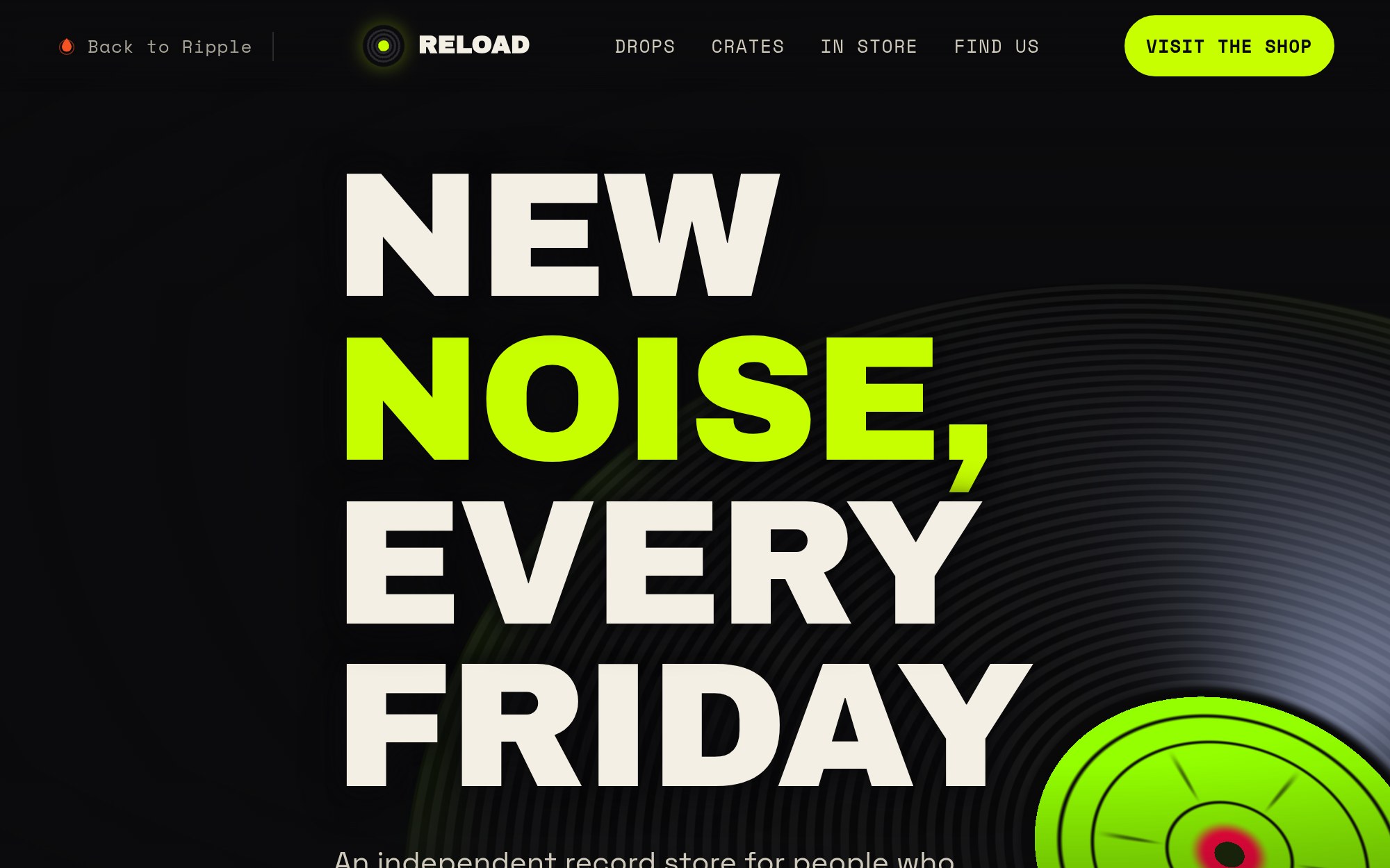 The Reload record-store concept by Ripple