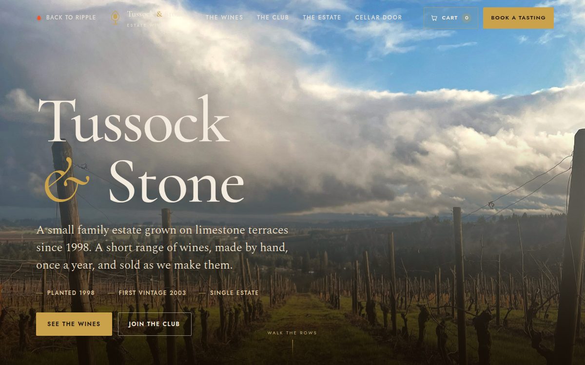 The Tussock and Stone winery estate concept by Ripple